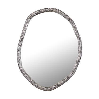 PTMD Paislie Nickel Organic Shaped Mirror Round Zilver