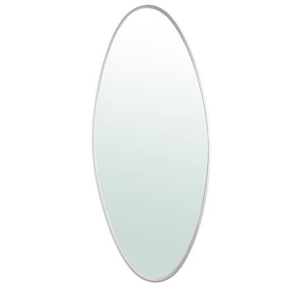 PTMD Serine White Steel Oval Mirror Large Wit