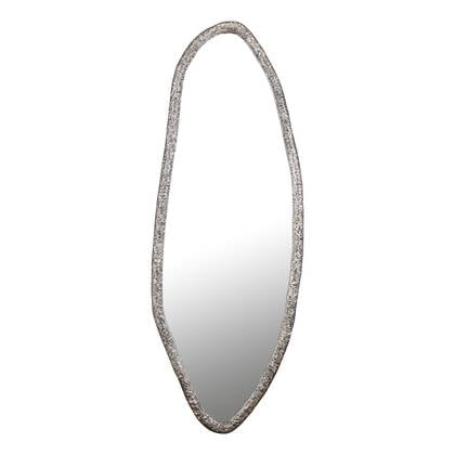 PTMD Paislie Nickel Organic Shaped Mirror Oval Zilver