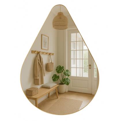 MIRRORS AND MORE MISOU Wandspiegel 100x80cm Grote Organische Spiege... Goud