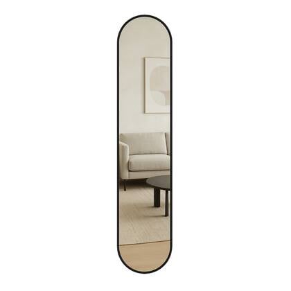 MIRRORS AND MORE MISOU Passpiegel Wandspiegel Ovale Staande Spiegel... Zwart