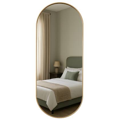 MISOU Wandspiegel Goud Ovale Spiegel Woondecoratie Wanddecoratie Ba...