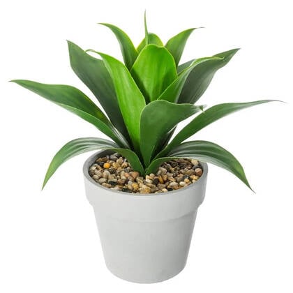 Atmosphera Kunstplant - Aloe Vera - in pot van cement - 34 cm Grijs
