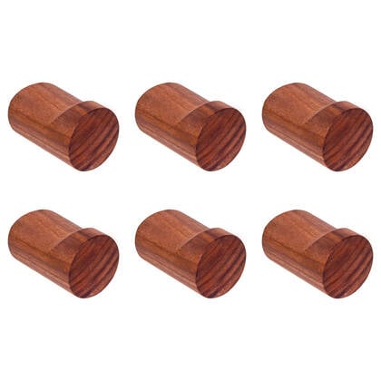 QUVIO Wandkapstok - Hout - donker - Set van 6 Bruin