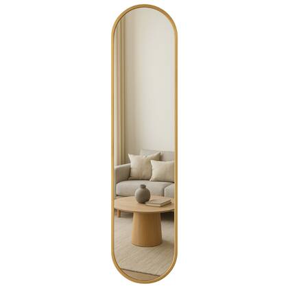 MIRRORS AND MORE MISOU Passpiegel Wandspiegel Ovale Staande Spiegel... Goud