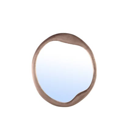 PTMD Don Brown Velvet Mirror Organic Round Bruin