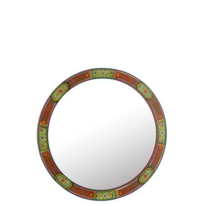 J-Line Spiegel Rond Kader Mumbai Mdf Mix Multicolor