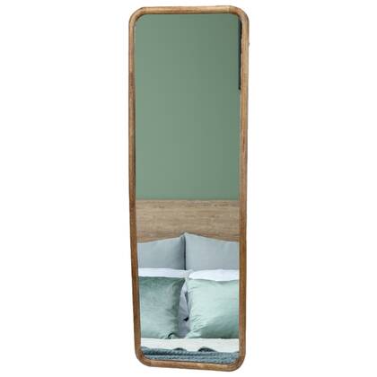 MISOU Wandspiegel Hout Rechthoekig Spiegel Woondecoratie Badkamer S... Bruin