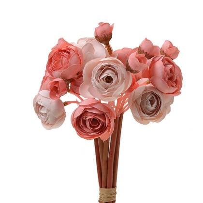 Clayre & Eef Kunstbloem 27 cm Rood Zwart Kunststof Roze