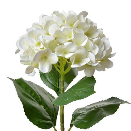 Clayre & Eef Kunstbloem Hortensia 68 cm Beige Kunststof