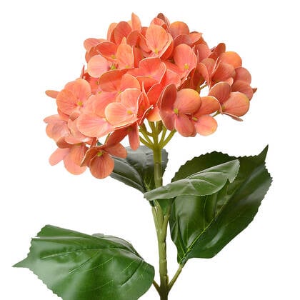 Clayre & Eef Kunstbloem Hortensia 68 cm Oranje Kunststof