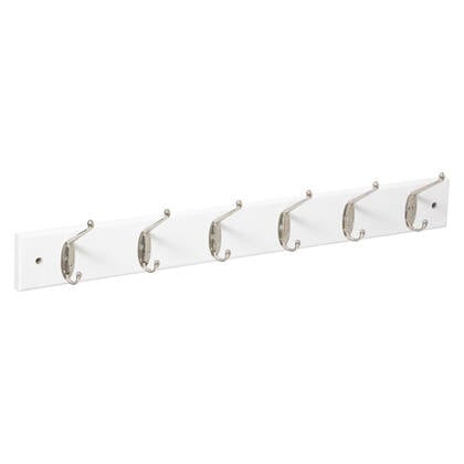 5Five Wandkapstok - - 6-haaks - 58 x 9 cm - MDF Wit