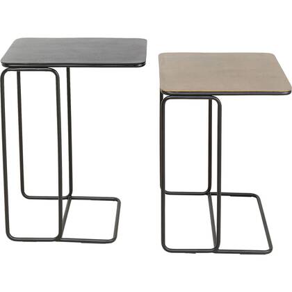 Bijzettafel Diego (2|Set) Kare Design Zwart