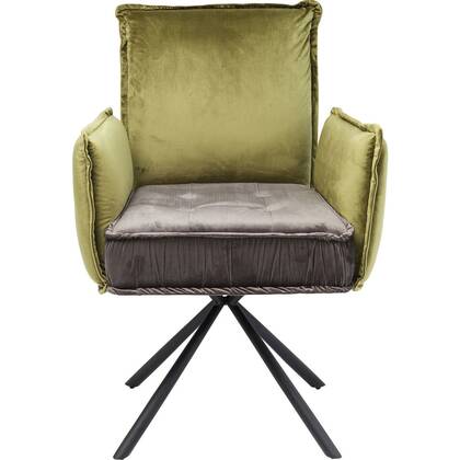 Kare Design Chelsea Stoel met armleuningen en grijs Groen