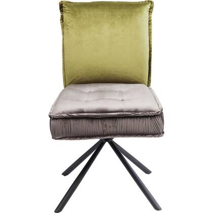 Kare Design Chelsea stoel - en grijs - fluweel Groen