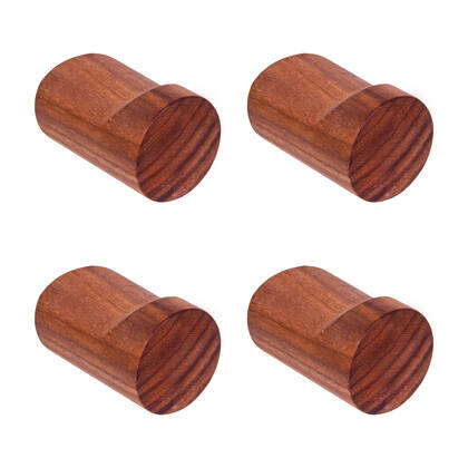 QUVIO Wandkapstok - Hout - donker - Set van 4 Bruin