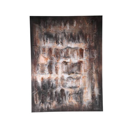 PTMD Xihan Brown Canvas Painted Wallpanel Rough Dark Bruin