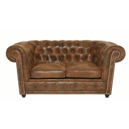 Sofa 2-Zits Oxford Vintage Rivet Kare Design Bruin