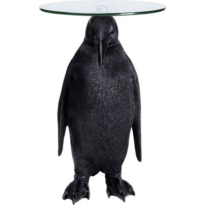 Bijzettafel Animal Ms pinguïn Ø32cm Kare Design Zwart