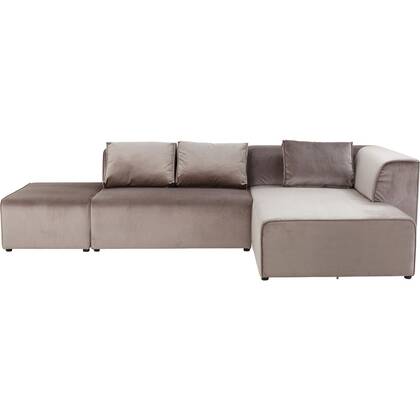 Hoekbank Infinity rechts fluweel Kare Design Bruin