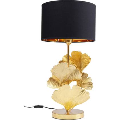 Kare Design Tafellamp gingkobladeren en zwart Goud
