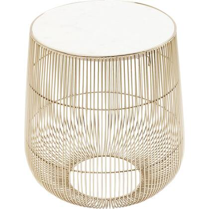 Bijzettafel Beam Wit Marmer Messing Ø32cm Kare Design Goud