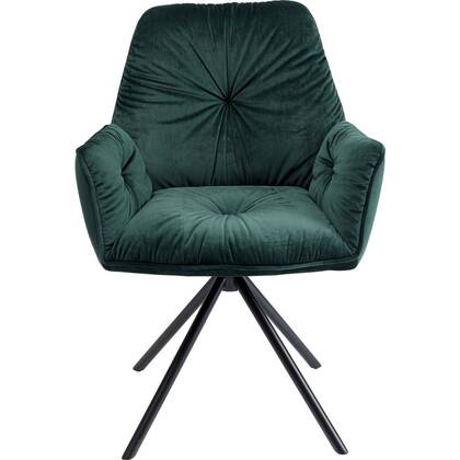 Kare Design Mila Stoel met armleuningen fluweel Groen