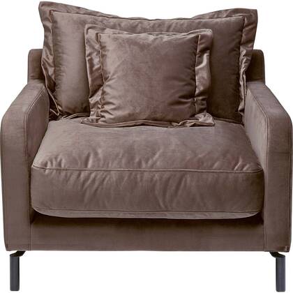 Kare Design Lullaby Fauteuil fluweel taupe Bruin