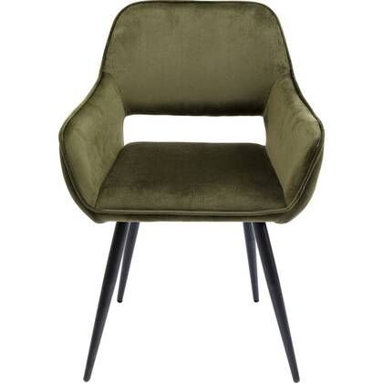 Kare Design San Francisco Stoel met armleuningen fluweel donker Groen