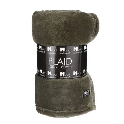 Mica Decorations Famke Fleece Plaid - 180 x 130 cm - Donker Groen