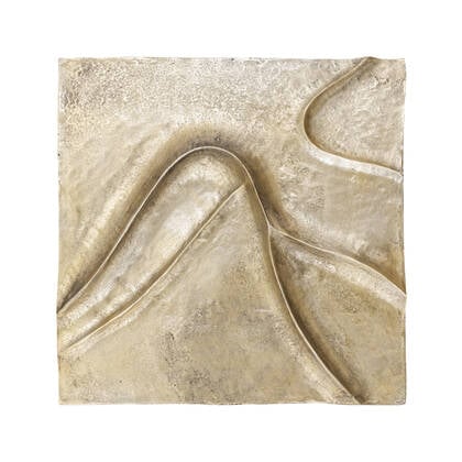 PTMD Gihan Gold Casted Alu Wall Panel Wave Lines L Goud