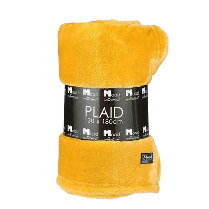 Mica Decorations Famke Fleece Plaid - 180 x 130 cm - Geel