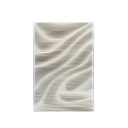 PTMD Aleishia White Rect Mdf Wallpanel Wavy Design Wit