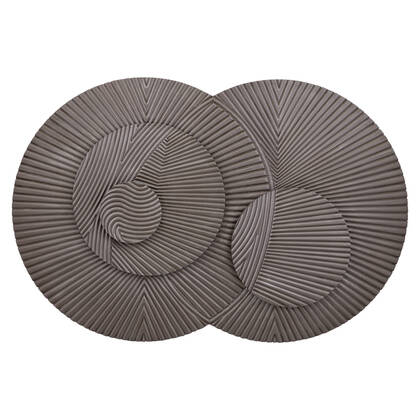 PTMD Thikra Brown Double Circles Mdf Wall Panel Carved Bruin