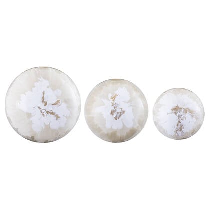PTMD Sufyan Cream Enamel Round Iron Wall Ball SV3 Beige