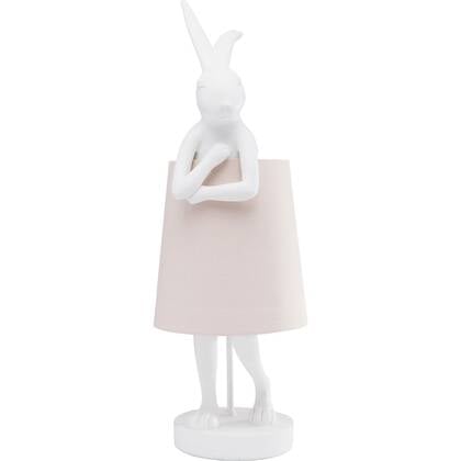 Kare Design Animal Tafellamp konjin 50cm en roze Wit
