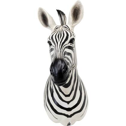 Wanddecoratie zebra hoofd Kare Design Zwart