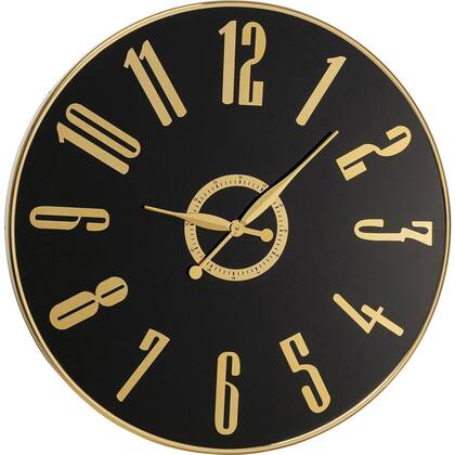 Wandklok Casino Ø76cm en goud Kare Design Zwart