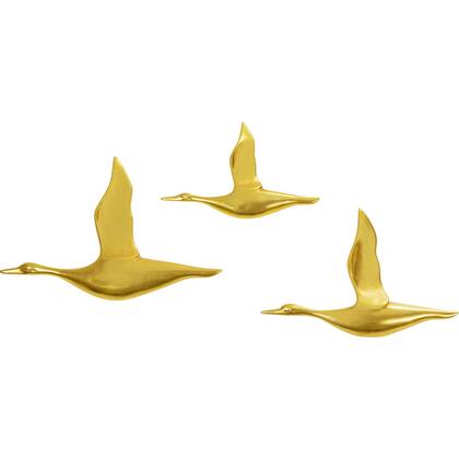 Wanddecoratie Eenden 3|set Kare Design Goud
