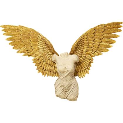 Wanddecoratie vrouw buste en vleugels 203x140cm Kare Design Goud