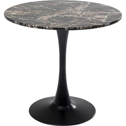 Kare Design Schickeria Eettafel marmerprint 80cm Zwart