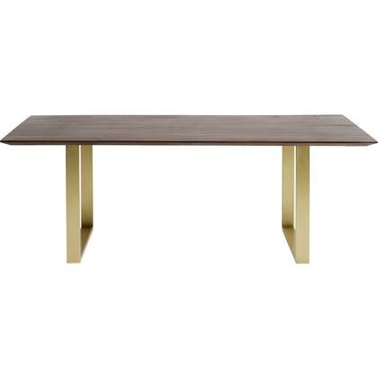 Kare Design Symphony Eettafel walnoot goud 180x90cm Messing