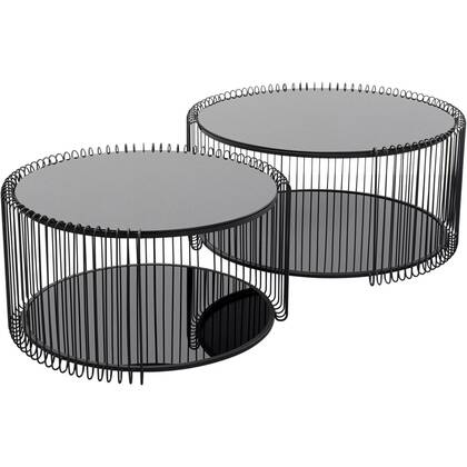 Kare Design Wire Salontafel double Set van 2 Zwart