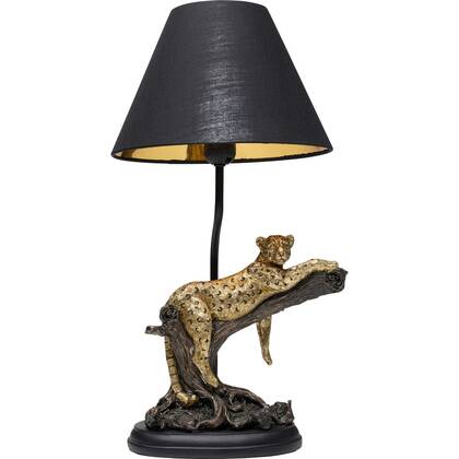 Kare Design Tafellamp liggende luipaard Zwart