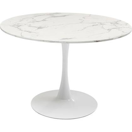 Kare Design Schickeria Eettafel marmerprint 110cm Wit