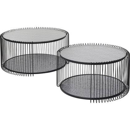 Kare Design Wire Salontafel double bubble Set van 2 Zwart