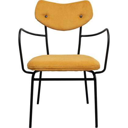 Kare Design Viola Stoel met armleuningen Geel