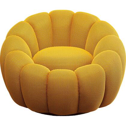 Kare Design Peppo Bloom Draaifauteuil Geel
