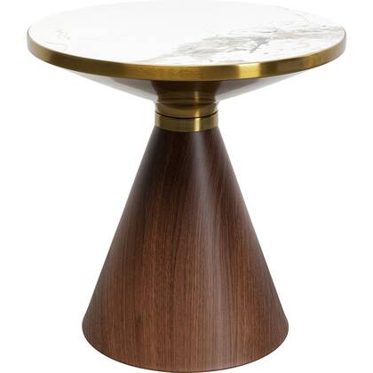 Bijzettafel Cono keramiek 50cm Kare Design Messing