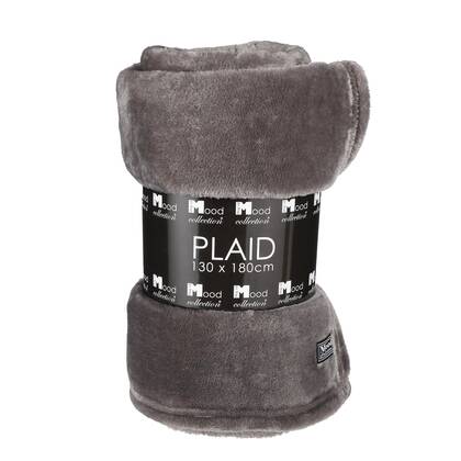 Mica Decorations Famke Fleece Plaid - 180 x 130 cm - Antraciet